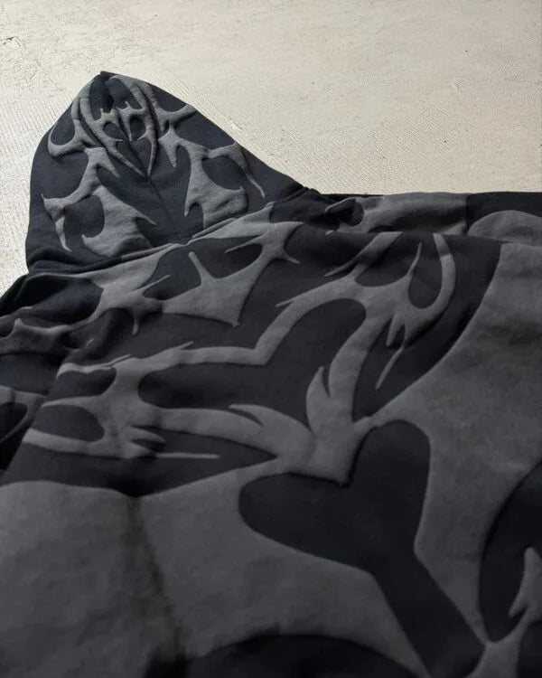 Depth Hoodie – Y2K Aesthetic Tribal Oversized Streetwear