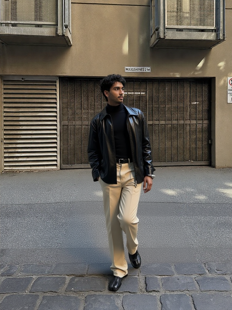 Black Minimal Leather Jacket – Gen Z Quiet Hype Streetwear Essential