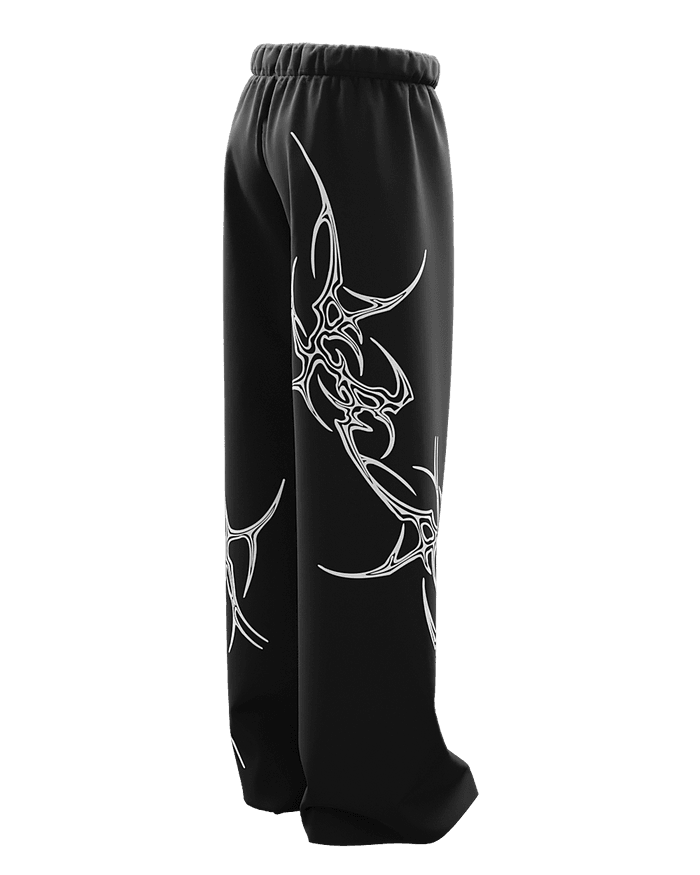 Black Unisex Straight Fit Baggy Pants