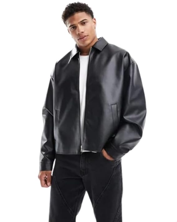 Faux Leather Jacket – Black