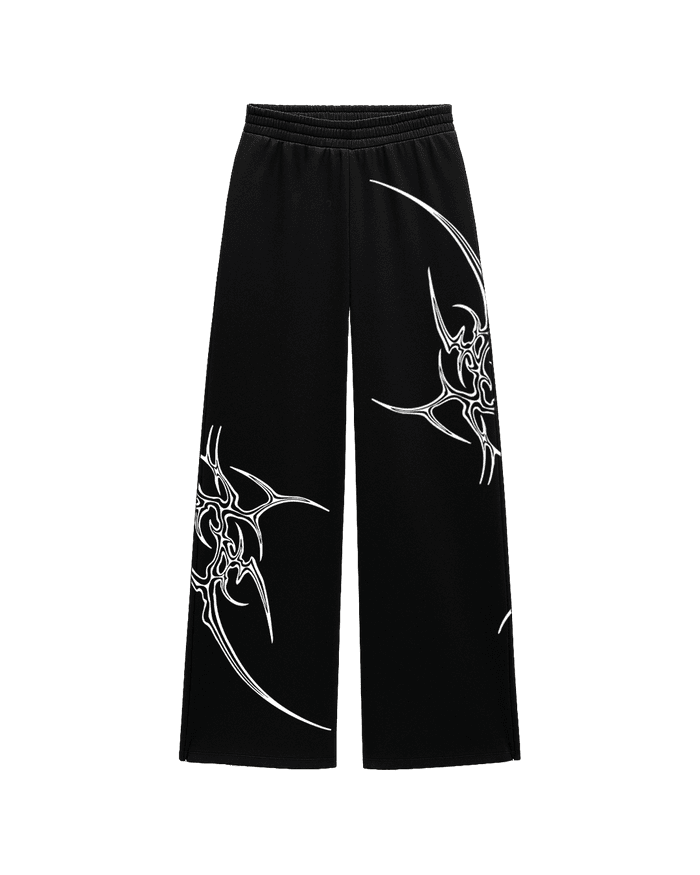 Black Unisex Straight Fit Baggy Pants