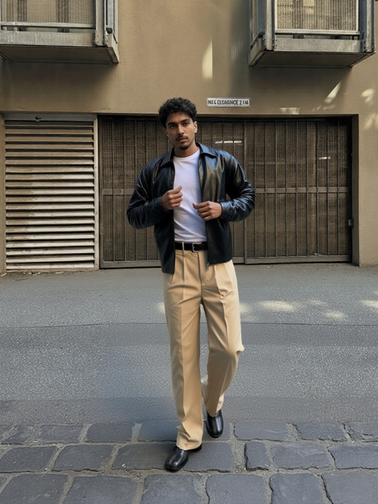 Black Minimal Leather Jacket – Gen Z Quiet Hype Streetwear Essential