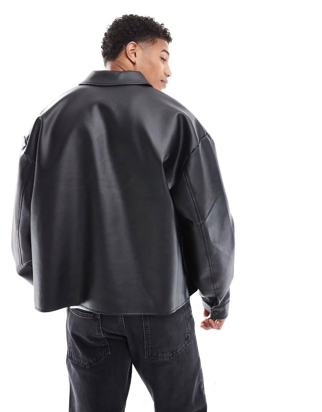 Faux Leather Jacket – Black