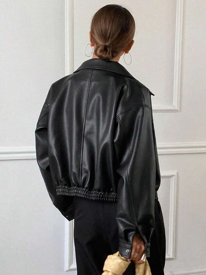 Black Leather Jacket Full Sleeves