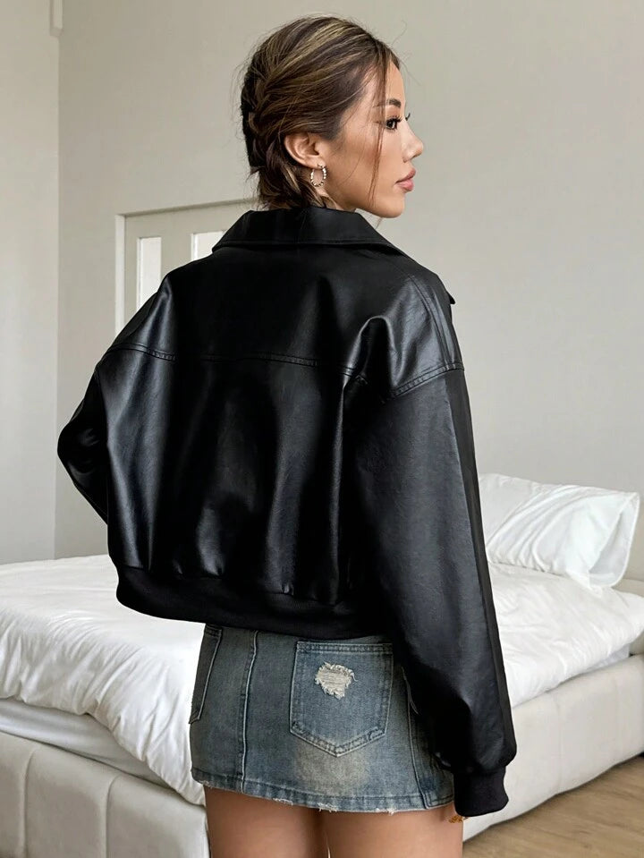Black Leather Jacket Full Sleeves