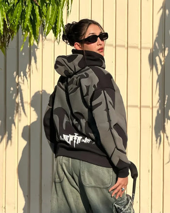 Depth Hoodie – Y2K Aesthetic Tribal Oversized Streetwear