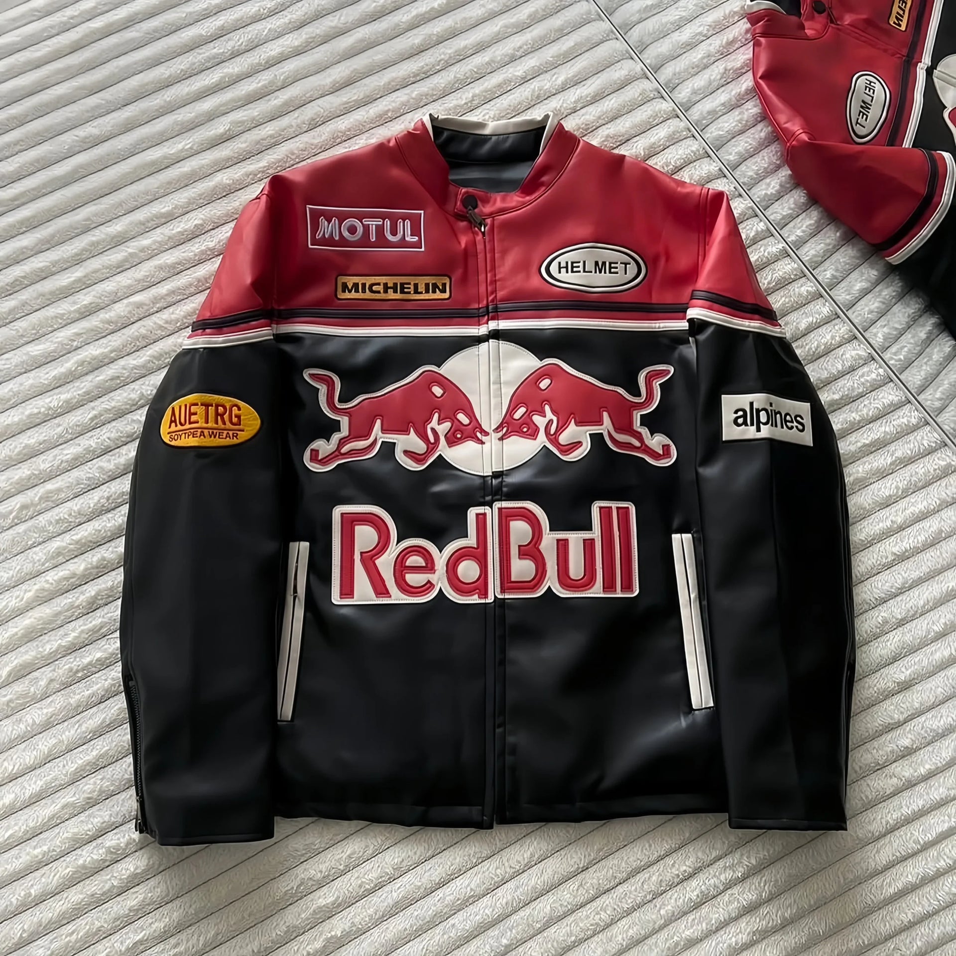 Red Bull Leather Jacket – Premium F1 Racing Fit – 1 Street