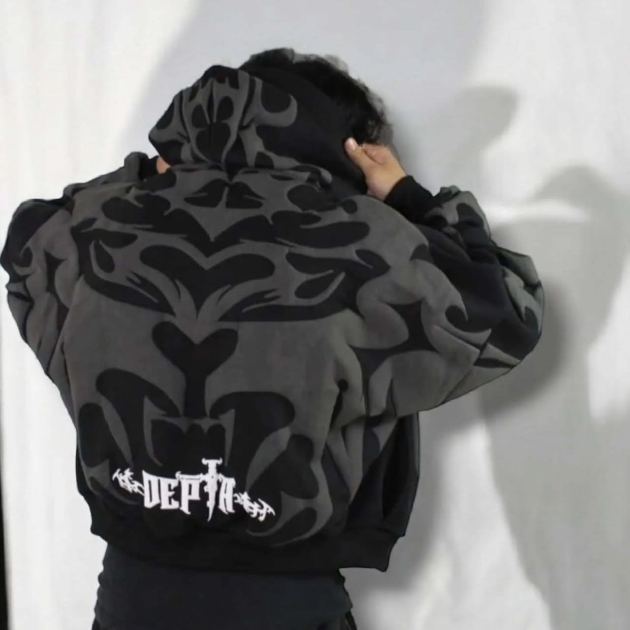 Depth Hoodie – Y2K Aesthetic Tribal Oversized Streetwear
