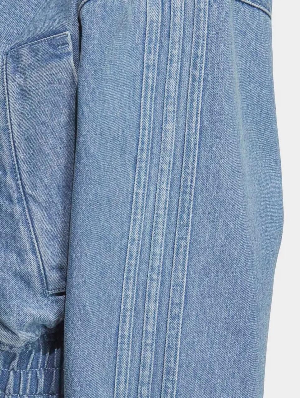 Light Blue Washed Denim CNY Jacket – Oversized Chinese Knot Streetwear Unisex Jacket