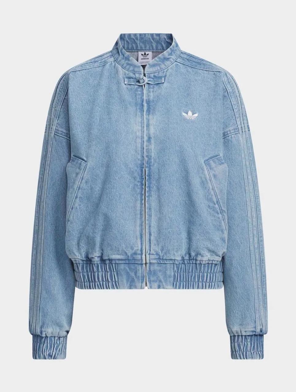 Light Blue Washed Denim CNY Jacket – Oversized Chinese Knot Streetwear Unisex Jacket
