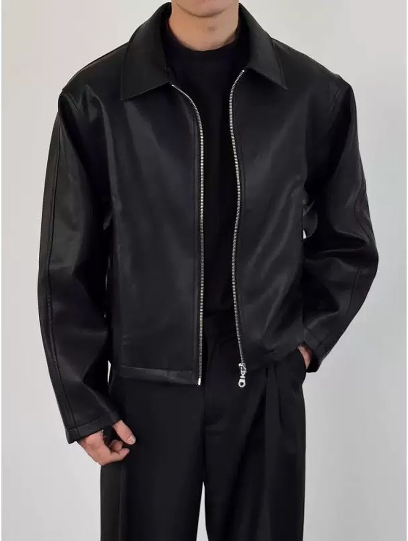 Faux Leather Jacket – Black